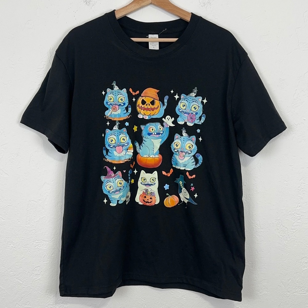 KPop Demon Hunters Halloween T-Shirt Size Large Derpy Tiger Sussie Bird Graphic